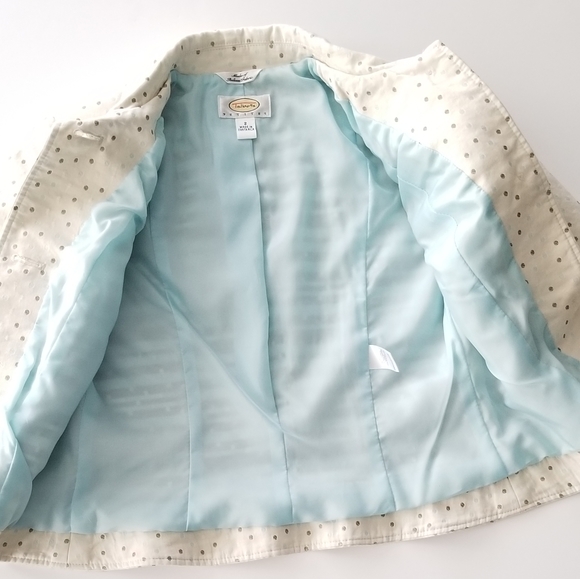Talbots Jacket Cream with Polka Dot Detail. - Picture 5 of 12
